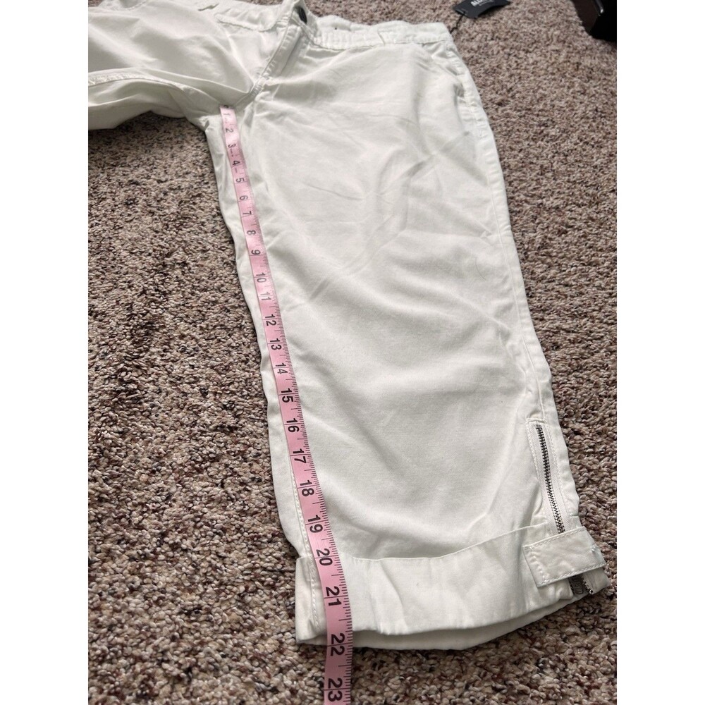 NWT Allen B by Allen Schwartz White Cropped Pants Women Size 14 100% Cotton - Picture 5 of 7